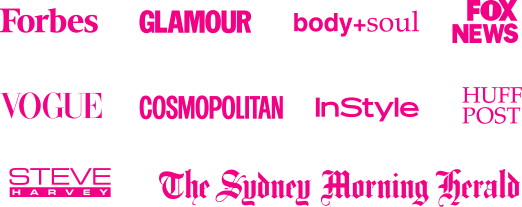 Group of pink logos